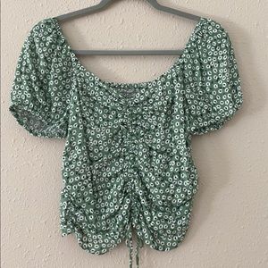 H&M green floral top